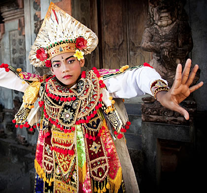Colorful Balinese dancer costume
